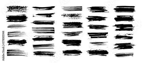 Beautiful brushstroke set. Paint brush ink splashes stencil. High quality manually traced. Ink brush stoke stencil. Rectangle text boxes. 
Grunge silhouette brush stroke. Vector collection