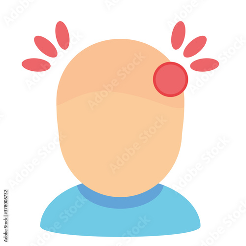 Isolated zika virus head ache illness icon - Vector