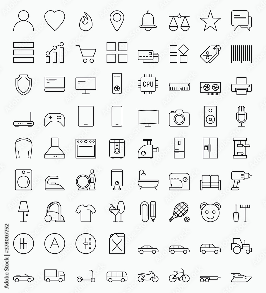 Big set of vector icons for online store Big set of vector icons for online store