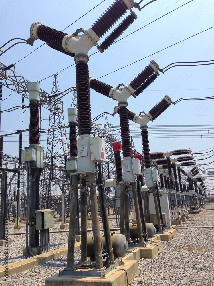 High voltage Gas Insulated circuit breaker in switchyard and electrical