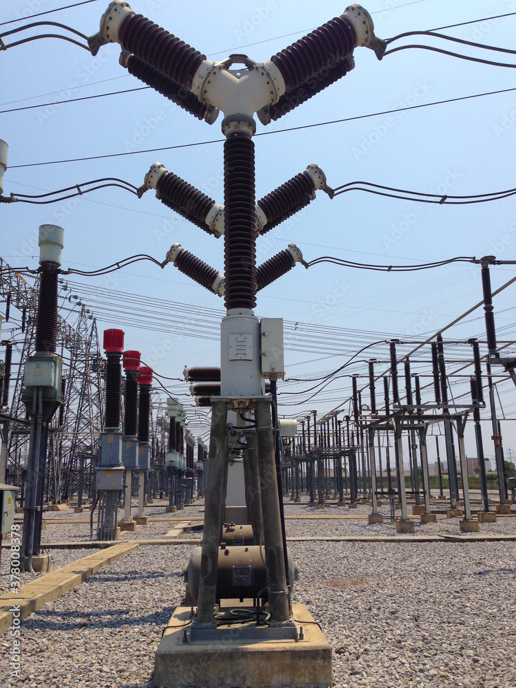 High voltage Gas Insulated circuit breaker in switchyard and electrical
