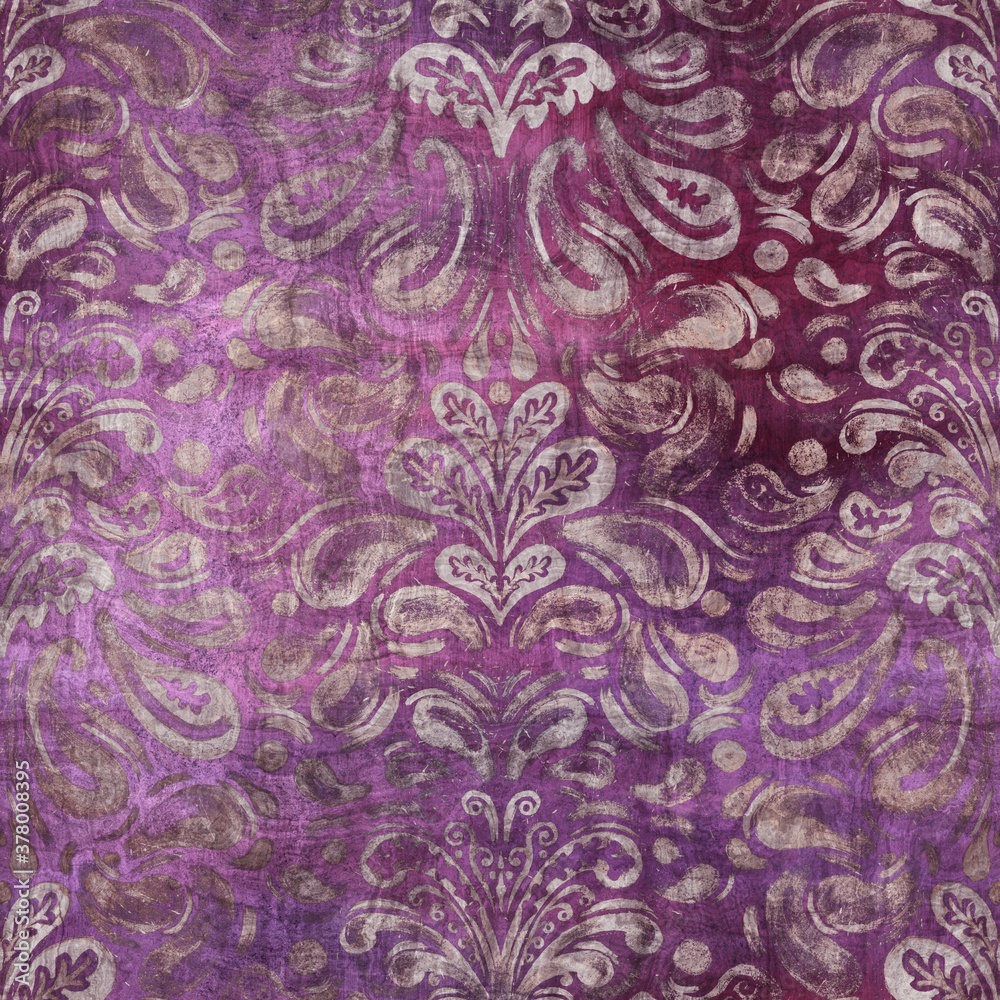 Luxury purple and tan damask seamless pattern. High quality illustration. Mysterious and luxurious grape and beige colored ornamental textured pattern swatch. Fancy and glamorous romantic design. Luxury purple and tan damask seamless pattern. High quality illustration. Mysterious and luxurious grape and beige colored ornamental textured pattern swatch. Fancy and glamorous romantic design.