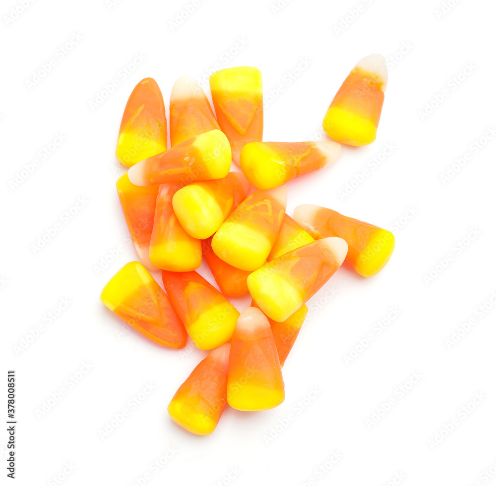 Tasty candies for Halloween on white background Tasty candies for Halloween on white background