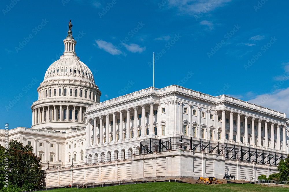 Renovated south and west facades of the US Capitol Building, Washington DC, September 2020