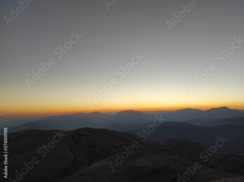 sunset over the mountains