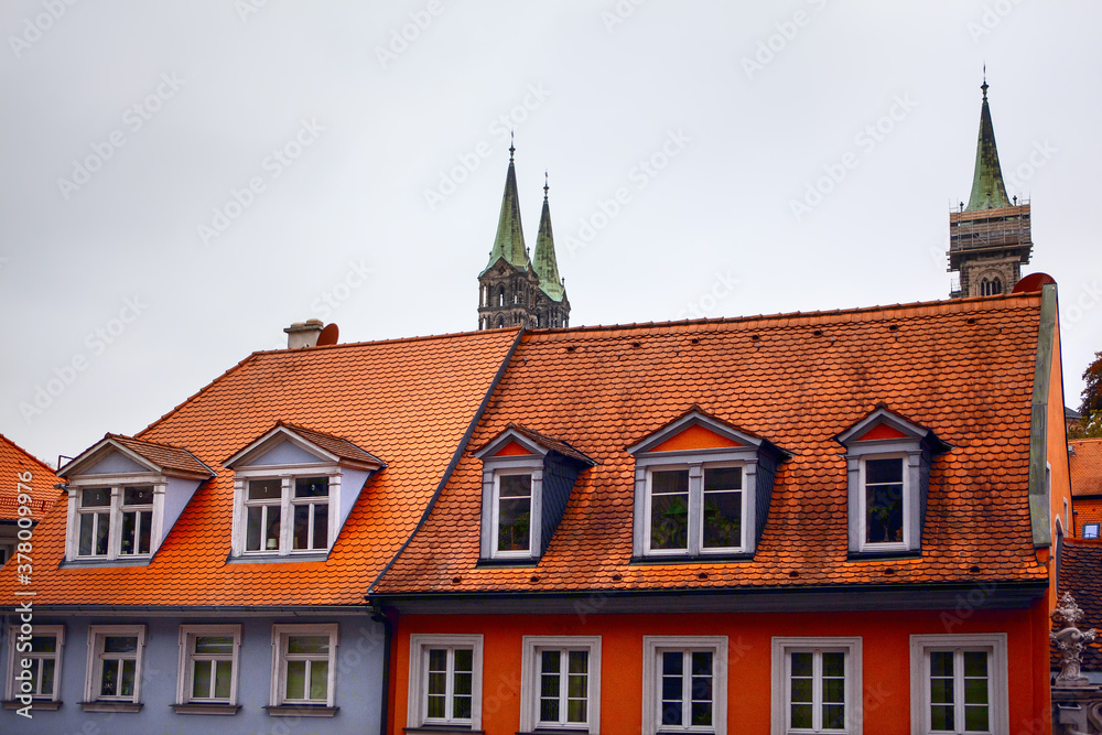house with attics and tiled roof house with attics and tiled roof
