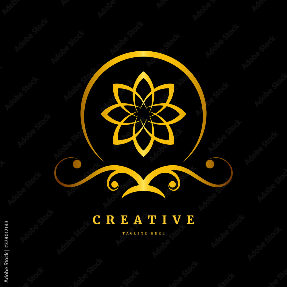 Nature logo, Floral logo concept, vector abstract emblem, outline monogram concept for organic shop Nature logo, Floral logo concept, vector abstract emblem, outline monogram concept for organic shop