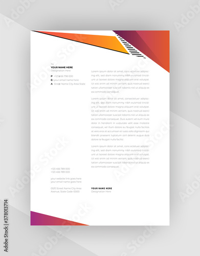 Abstract letterhead template design.