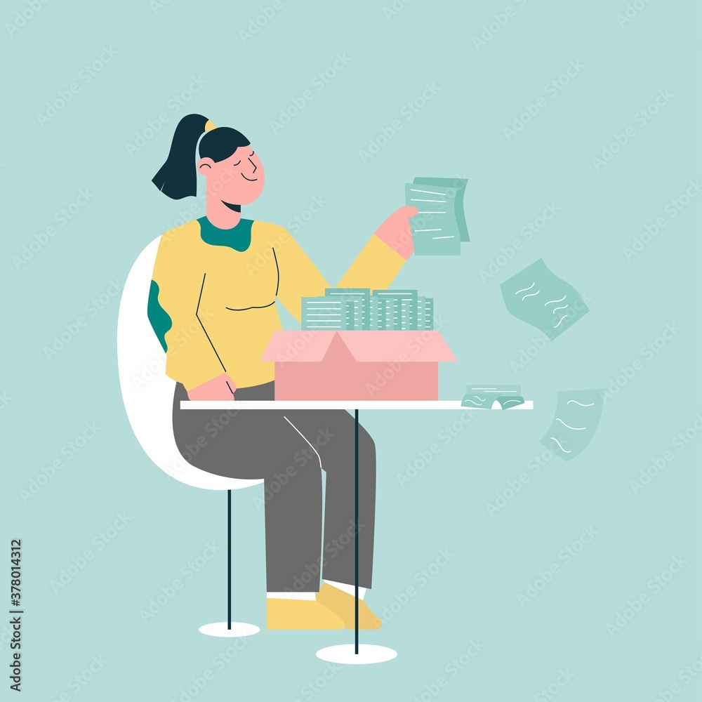 Woman working with document Woman working with document