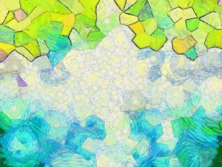 Store enrouleur  Illustration style background image, various colorful abstract patterns, oil painting pattern, create impressionist painting style.  © Kittipong