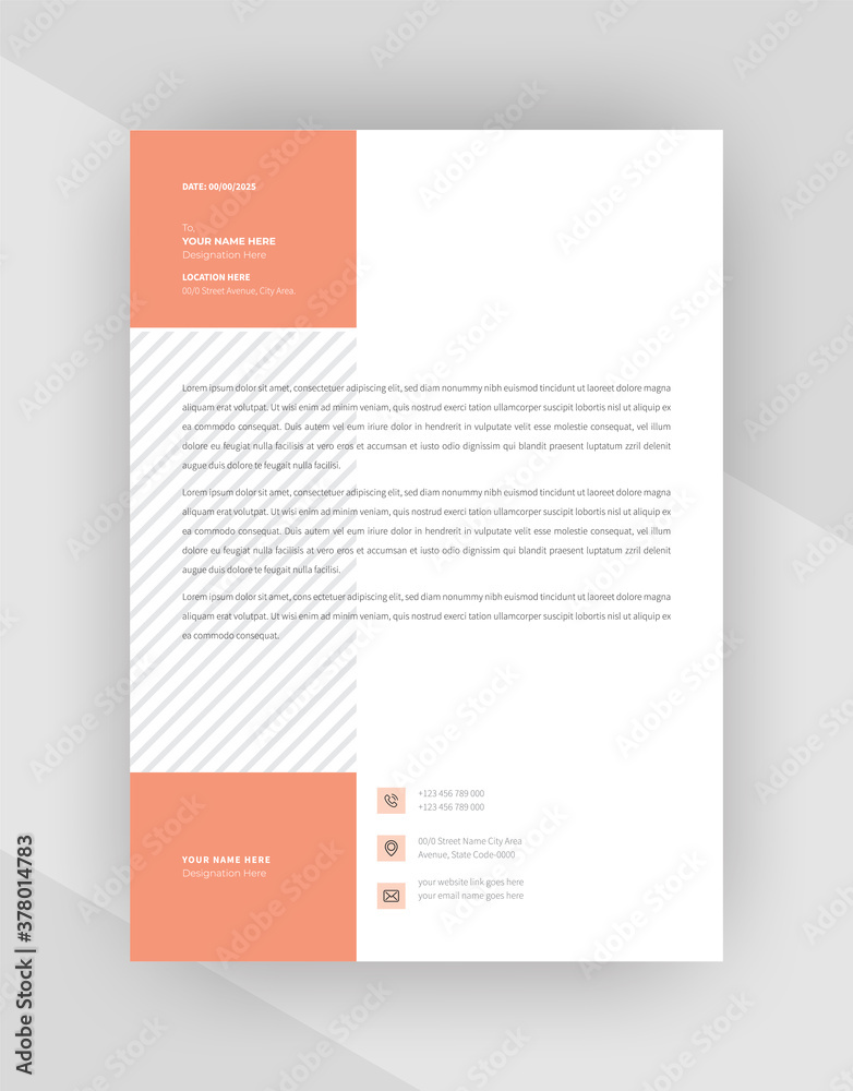 Colorful Minimal letterhead template design. Colorful Minimal letterhead template design.