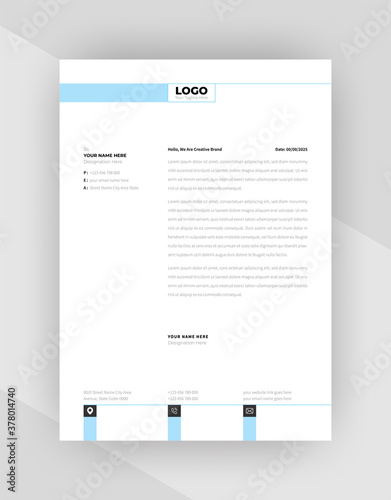 Colorful Minimal letterhead template design.