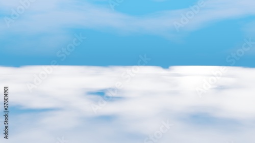 空の上から見た気持ちの良い雲、3Dレンダリング © v_0_0_v