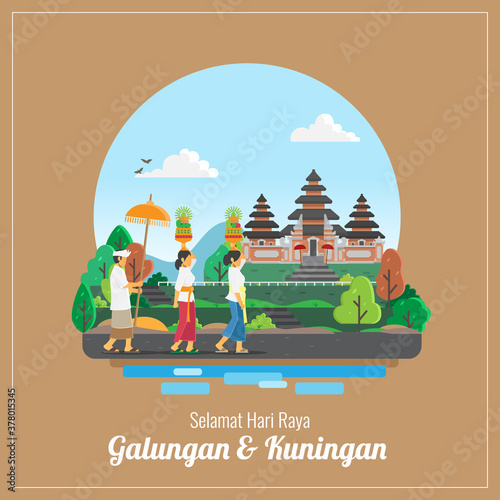 balinese galungan and kuningan holiday greetings card