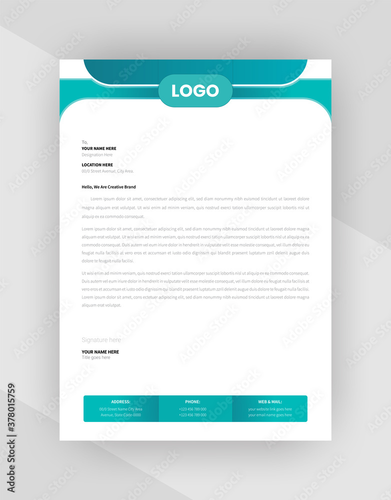 Creative letterhead template design With Abstract Style. Creative letterhead template design With Abstract Style.