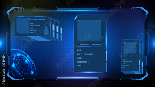 Abstract technology futuristic interface hud personal group profile sci fi concept.