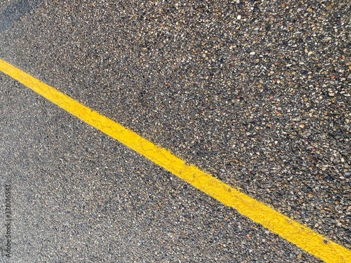 yellow line on asphalt