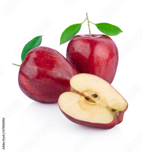 Obraz na płótnie Red apple on white background w salonie
