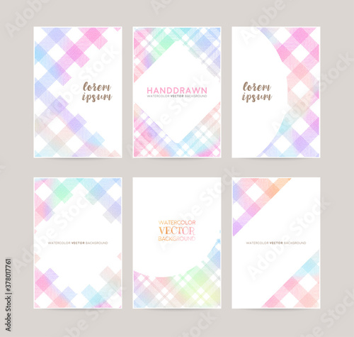pastel color checkered pattern for card design © Kbiscuit