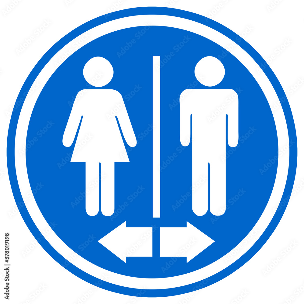 Male-female toilet icon on blue background. Male-female toilet icon on blue background.