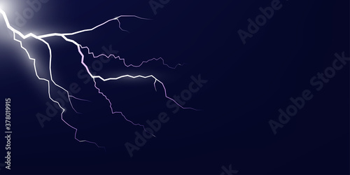 Vector Lightning bolts special effect background.
