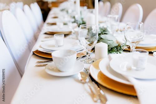 table set for a wedding reception