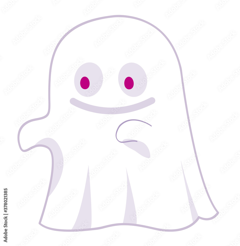 ハロウィンコスプレの赤ちゃん　おばけ　正面　ベビー全身イラスト60