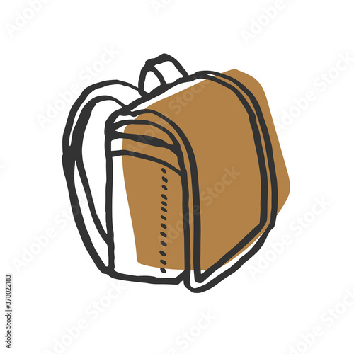 手書きの学校生活持ち物イラスト　ランドセル