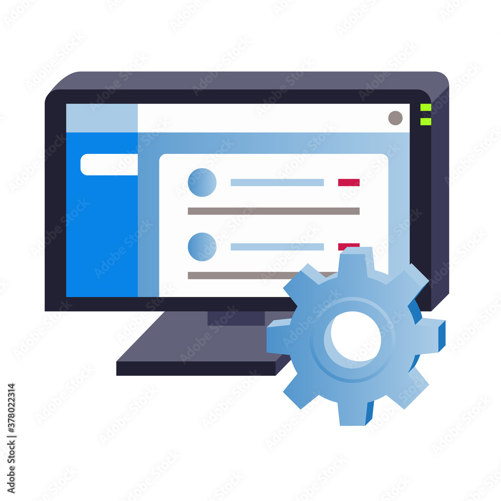 WEBシステム開発の立体イラスト WEBシステム開発の立体イラスト