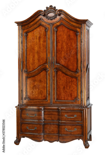 Armoire wooden cabinet with clipping path.