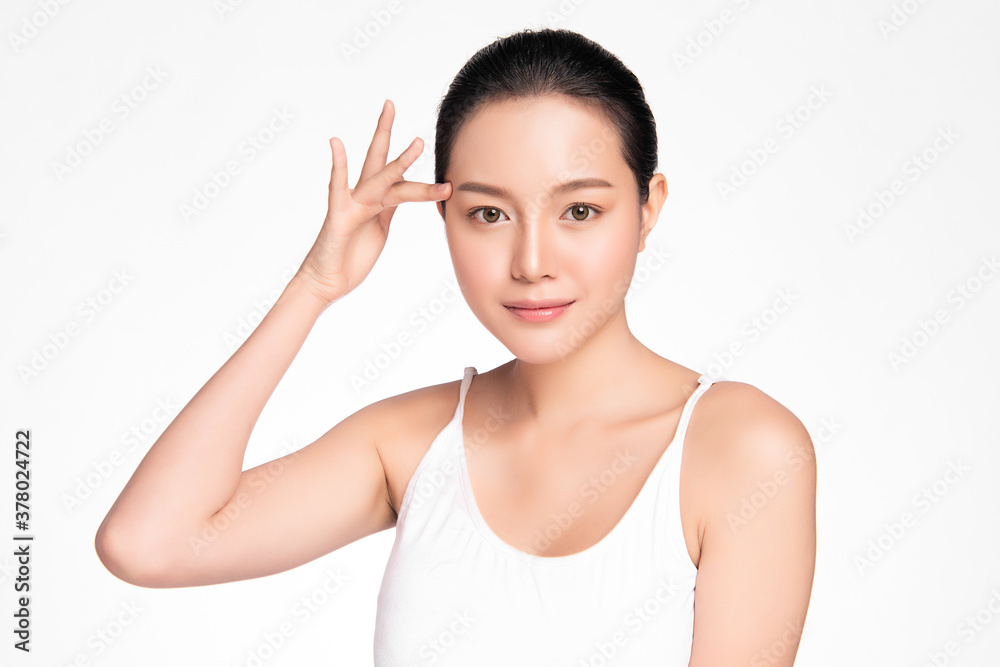 Beautiful young asian woman with clean fresh skin on white background, Face care, Facial treatment, Cosmetology, beauty and spa, Asian women portrait Beautiful young asian woman with clean fresh skin on white background, Face care, Facial treatment, Cosmetology, beauty and spa, Asian women portrait