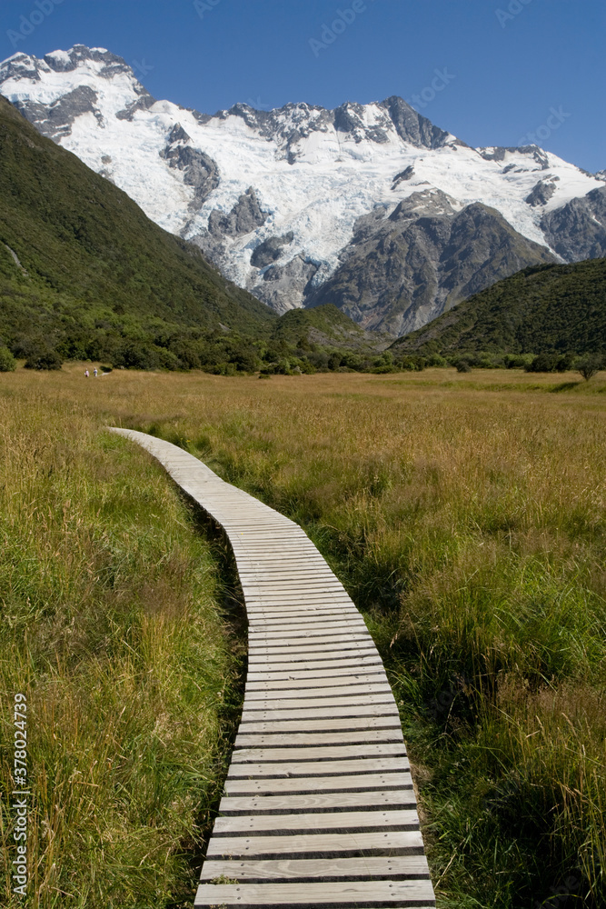 Trail Boardwalk, Mount Cook National Park, South Island, New Zealand