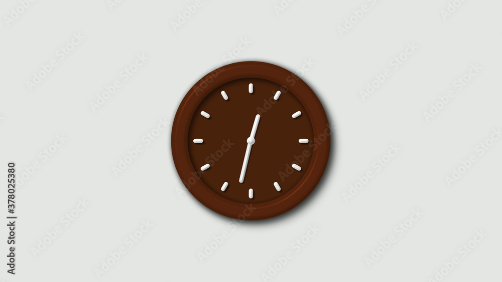 Amazing brown dark 3d wall clock isolated on white background,clock isolated Amazing brown dark 3d wall clock isolated on white background,clock isolated