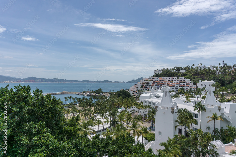 paisaje con vista al mar en manzanillo, en el hotel las hadas