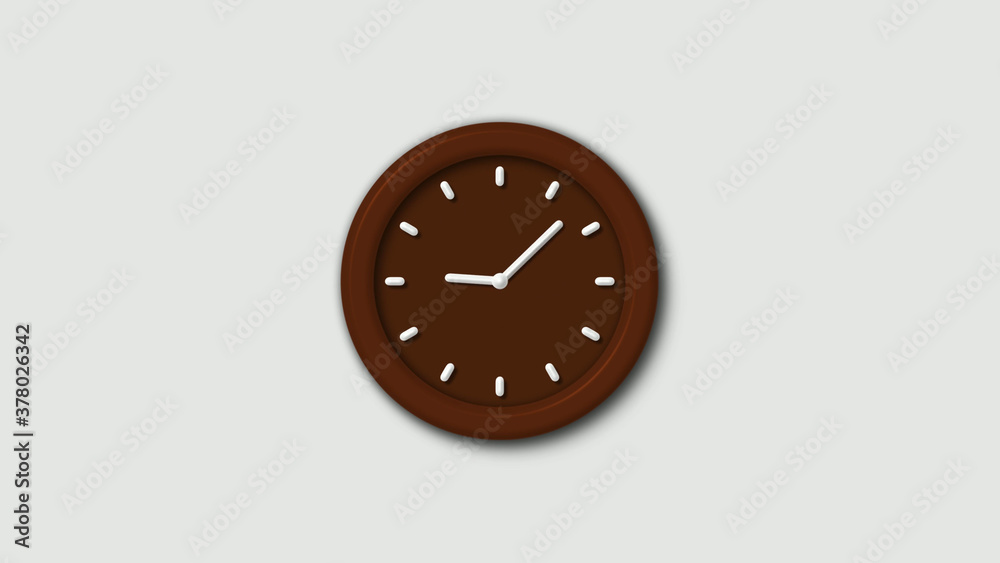 Amazing brown dark 12 hours 3d wall clock on white background,wall clock Amazing brown dark 12 hours 3d wall clock on white background,wall clock