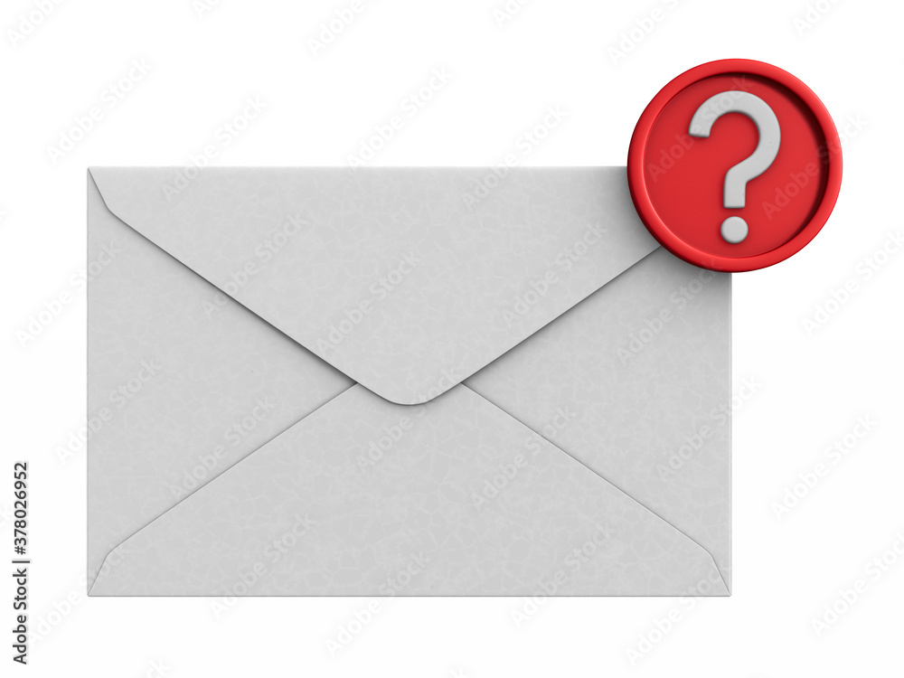 envelope with notification on white background. Isolated 3D illustration envelope with notification on white background. Isolated 3D illustration