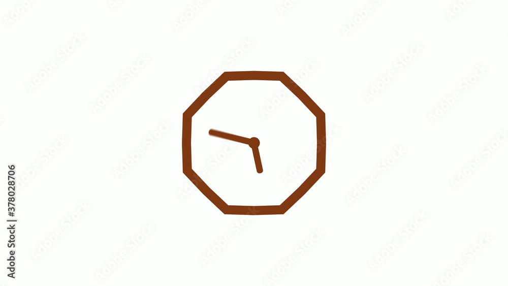 New brown dark counting down 12 hours clock icon on white background New brown dark counting down 12 hours clock icon on white background