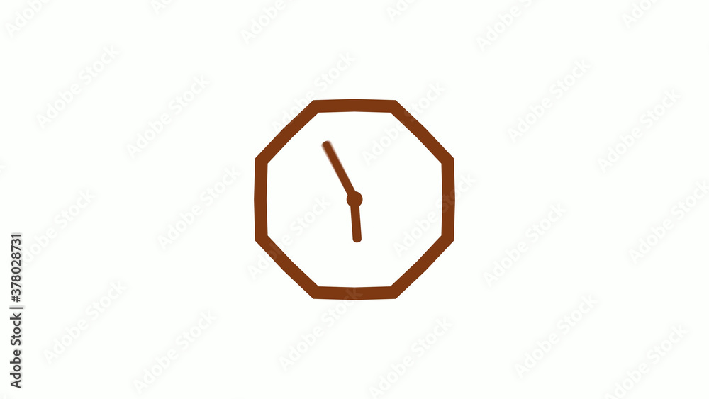 New brown dark counting down 12 hours clock icon on white background New brown dark counting down 12 hours clock icon on white background