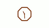 New brown dark counting down 12 hours clock icon on white background