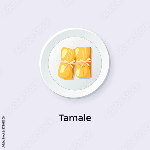 Delicious Mexican Tamales vector illustration from top view, Mexican Food Illustration