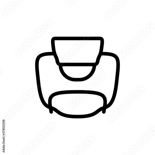 Wire stopper for bottle. Linear icon of Flip-top lid. Black simple illustration of vintage accessory, grolsch swing top clamp cap. Contour isolated vector pictogram, white background