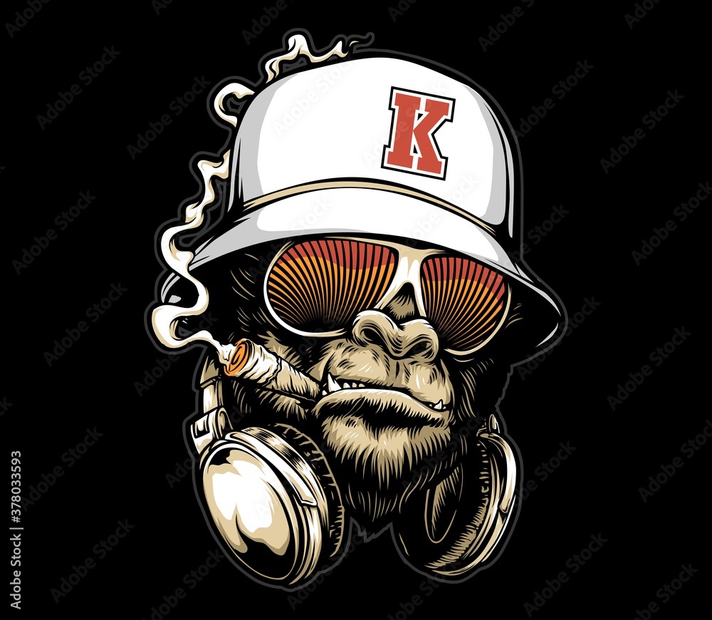 Fotografie Cool Gorilla Graphic Illustration