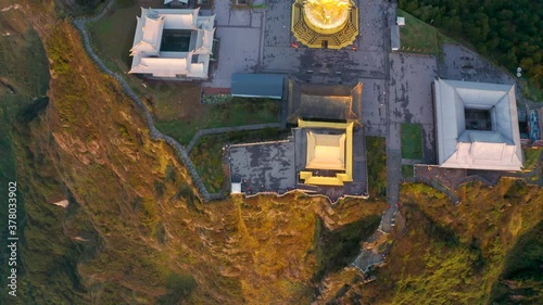 drone view of emei mountain jinding scenic