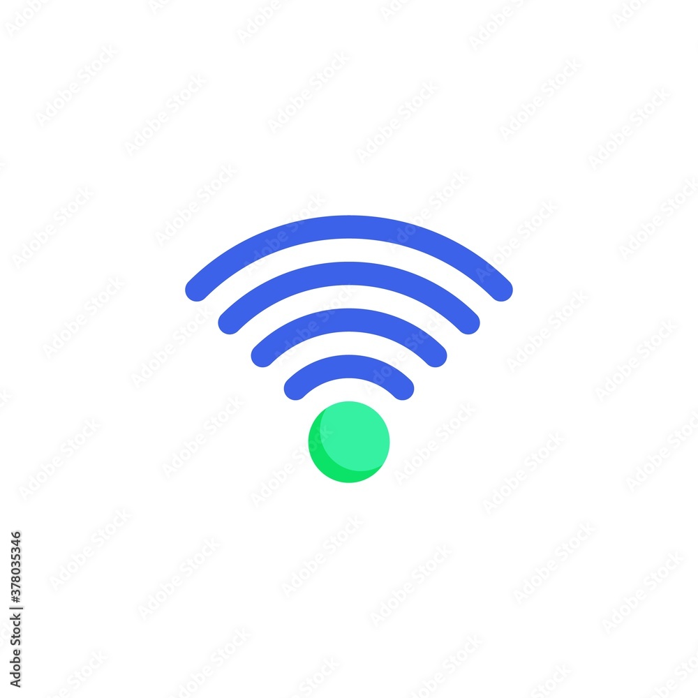 Wifi signal icon vector, filled flat sign, wireless connection bicolor pictogram, green and blue colors. Symbol, logo illustration Wifi signal icon vector, filled flat sign, wireless connection bicolor pictogram, green and blue colors. Symbol, logo illustration