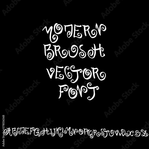 Modern brush lettering. Handdrawn grunge ink font. Vector illustration. photo