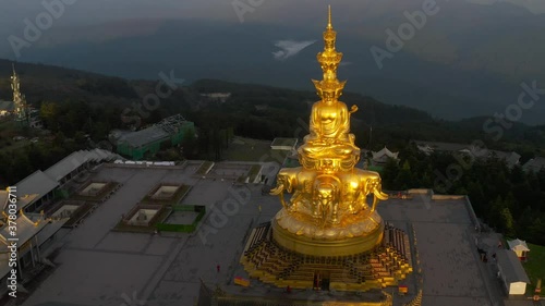 drone view of emei mountain jinding scenic