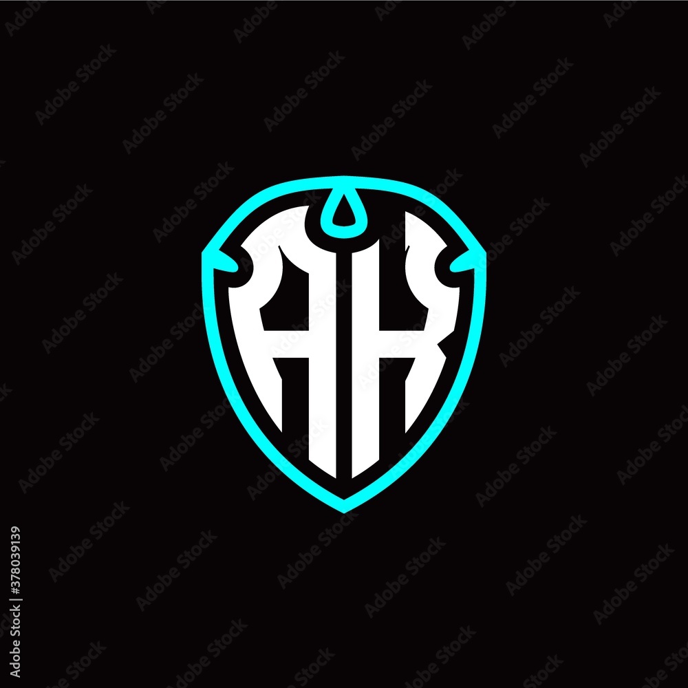 Initial A K letter with shield modern style logo template vector Initial A K letter with shield modern style logo template vector