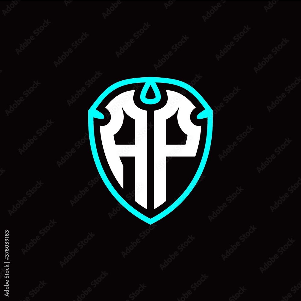 Initial A P letter with shield modern style logo template vector Initial A P letter with shield modern style logo template vector