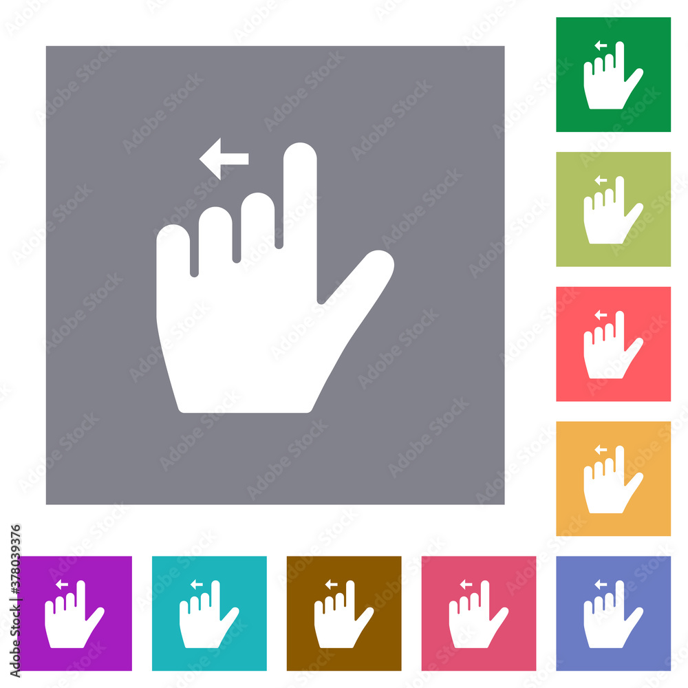 Left handed move left gesture square flat icons Left handed move left gesture square flat icons