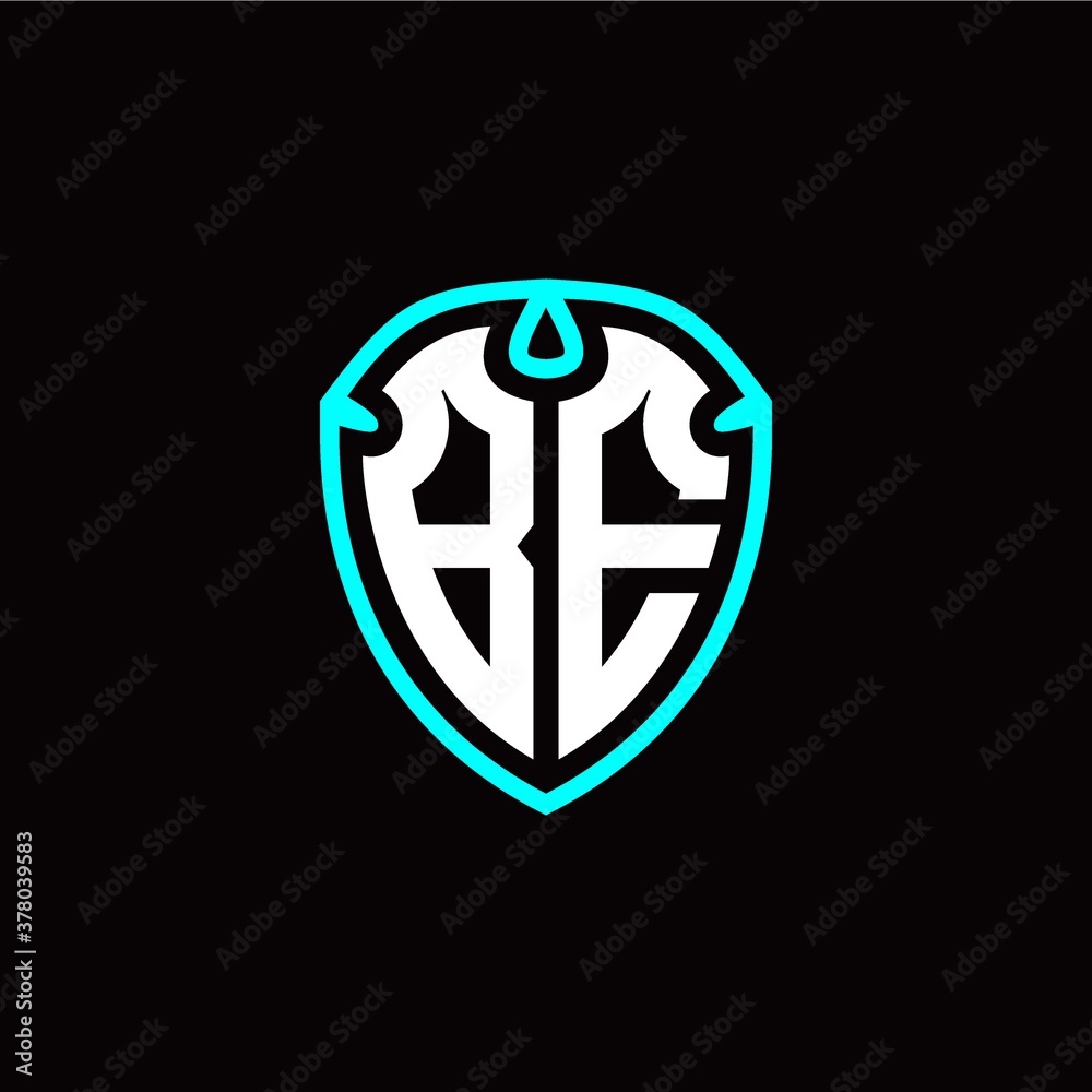Initial B E letter with shield modern style logo template vector Initial B E letter with shield modern style logo template vector